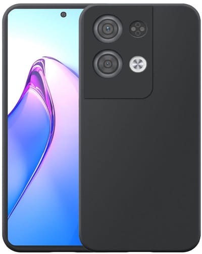 Geschikt voor Oppo Reno 8 Pro Telefoonhoesje Zwart Flexibel Siliconen TPU hoesje - Flexible Back Cover Case Siliconen TPU - Zwart - Smartphonica geschikt voor Oppo Reno8 Pro