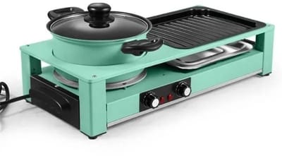 Celestul 3-In-1 Multikookmachine - Elektrische Grill - Hete Pot - Rookloze Barbecue - Tafelgrill - Grillplaat - Koken - Zwart