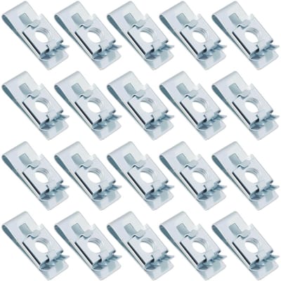 Dailygoods - 20 Stuks Gegalvaniseerde Stalen U-Clipmoeren M6 Bevestigingsmiddelen