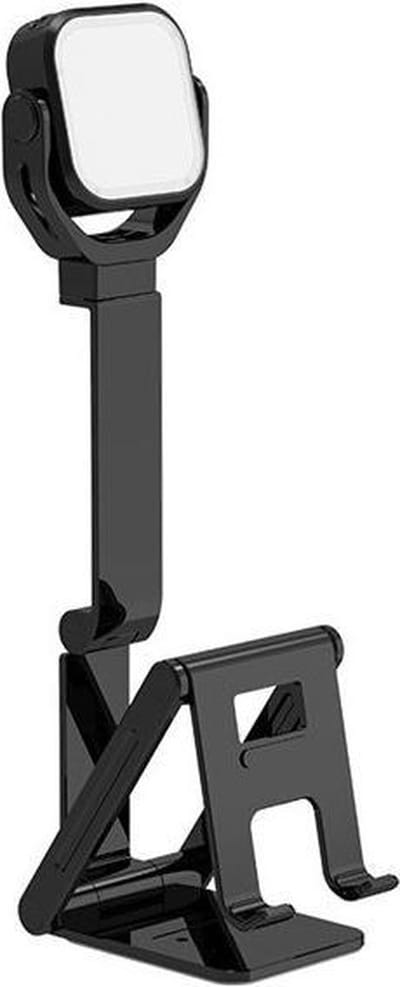DrPhone MHL3 2-in-1 Selfielamp & Mobiele telefoonhouder met LED-verlichting - Opvouwbaar en voor o.a fotografie, video-opname, livestreaming, zoom, conferentie, make-up etc