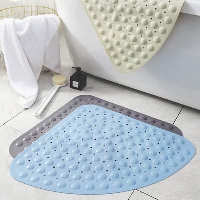 Dailygoods - Hoekdouchemat - Antislip douchemat - Antibacterieel ontwerp - Blauw - Douche of bad - 54 x 54 cm - Ideaal voor thuis