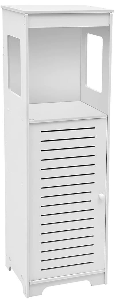 Geargalaxy Badkamerkast - Badkamer Organizer - Opbergkast - Opbergrek - Toiletkast - Opslag 4-Laags Design - 28x25x90cm - Wit