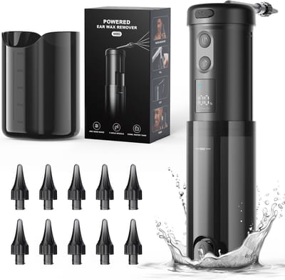 Elektrische Oorreiniger W80 - Inclusief 10 Vervangbare Oordopjes | Oorsmeer Verwijderen & Oorspoeling | Waterproof Ear Cleaner | Digitale Display