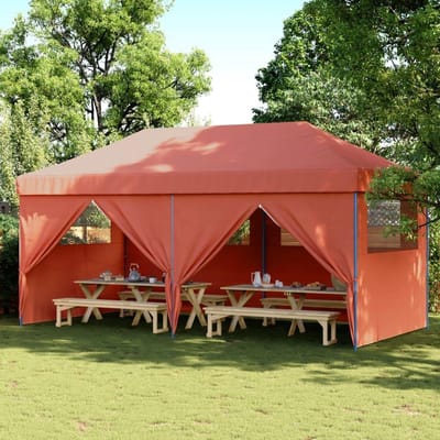 Vouwpaviljoen Feestjes - Pop-up tent - Outdoor Evenementen - Snelle opbouw - 580 x 292 cm - Terracotta en Blauw