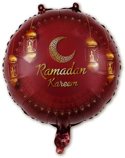 BTH - Folie Ballon - Ramadan Kareem - Eid Mubarak - Decoratie - Rood - Islamitische Versiering - Helium Ballonnen