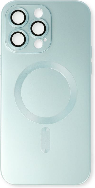 Casemania Hoesje Geschikt voor Apple iPhone 15 Pro - Licht Blauw - Matte Siliconen Back Cover - Geschikt voor Magsafe