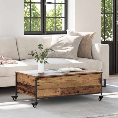 vidaXL - Salontafel - Oud - Hout - 91 - x - 55 - x - 32 - cm - Bewerkt - hout