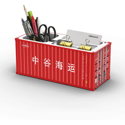 Miniature Réaliste Modèle de Conteneur Maritime Simple Multifonctionnel Bureau Porte-Stylos Boîte de Rangement Décoration Intérieure Artisanat