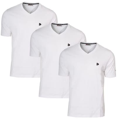 3-Pack Donnay - T-shirt (Berno) - Sportshirt - V-hals shirt - Heren - White (001) - maat S
