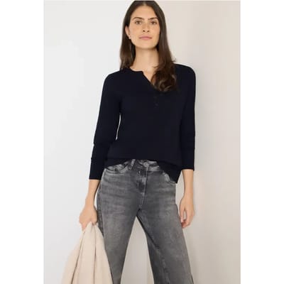 Shirt met lange mouwen met gespleten hals