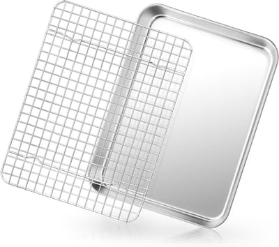 Baking tray met koelingsrooster 31.5 x 24.5 x 2.5 cm voor perfect gebakken gerechten en snacks