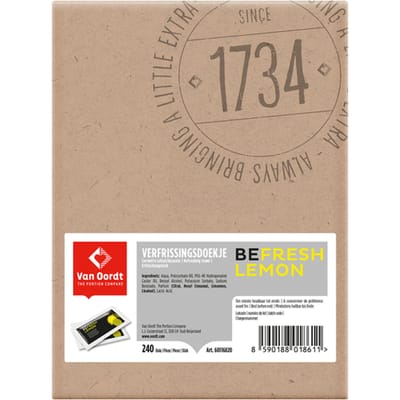 Verfrissingsdoekje van Oordt BeFresh citroen 240x1st