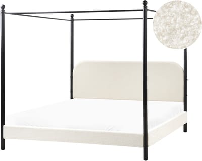 DANNEMOIS - Tweepersoonsbed - Gebroken wit - 180x200 cm - Bouclé