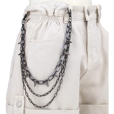 Hip Hop Punk Rock Metal Broeken Tailleketting Mannen Vrouwen Sleutelhanger Broekketting Portemonnee Sleutelhanger Jeans Unisex Hip-Hop Sieraden Cadeau gray