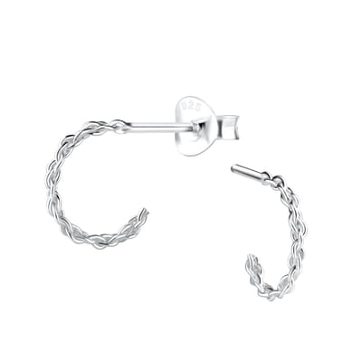 Joy|S - Zilveren oorringen stud - 10 mm - twist - dikte 1.4 mm