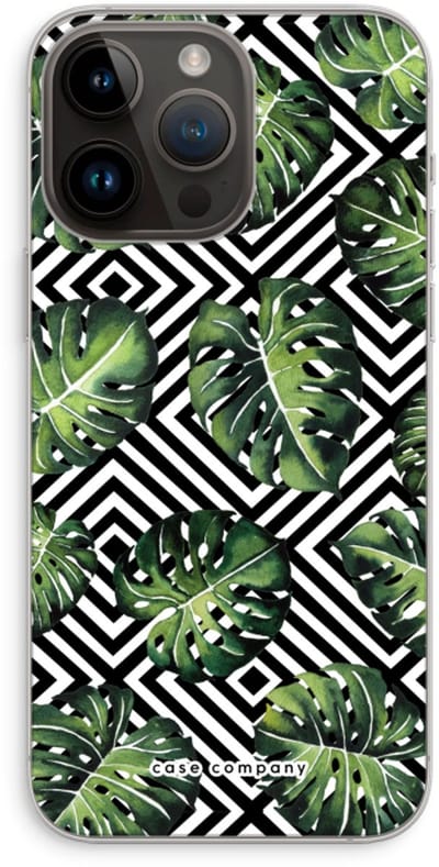 Case Company® - Hoesje geschikt voor iPhone 14 Pro Max hoesje - Geometrische jungle - Soft Cover Telefoonhoesje - Bescherming aan alle Kanten en Schermrand