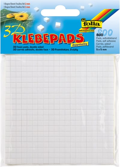 Folia 3D-kleefpads - Niet permanent - Karton en Papier - 800 stuks