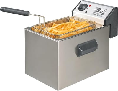 Friteuse 4L - Frituurpan Profi - Lekkere Frietjes Bakken - Dubbel Verwarmingssysteem - 4 Liter - Zilver