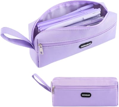 SnelShoppen - Pencil Case - Compact en Stylish Etui voor Jongens, Meisjes, Studenten, Volwassenen - Hoogwaardige Oxford Stof - 21x6x8.5cm - Paars - Pe