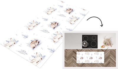 Keukenloper - Loper keuken - Winter - Dieren - Patroon - 120x50 cm - Keukenloper vinyl