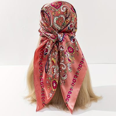 90X90Cm Populaire Zijde Luxe Stijl Vierkante Sjaal De Vier Seizoenen Sjaals Vrouwen Zonnebrand Strand Zakdoek Hijab Ontwerp 90x90cm brown
