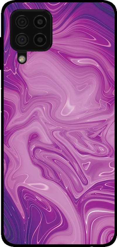 Smartphonica Telefoonhoesje voor Samsung Galaxy A22 4G met marmer opdruk - TPU backcover case marble design - Paars geschikt voor Samsung Galaxy A22 4G