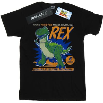 Disney Dames/Dames Toy Story 4 Rex Angstaanjagend Dinosaurus Katoenen Vriendje T-shirt (Zwart)