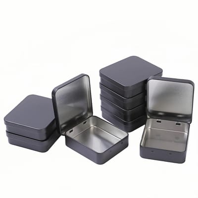 Dailygoods- Opbergdoos Set van 8 - Metalen Dozen met Deksel - Compacte Organizers - Blikken Containers - 9,3x8,3x2,5 cm - Robuust Staal - Opbergbox