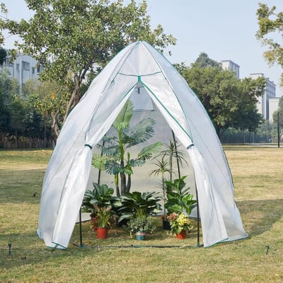 Ronde Foliekas met Frame voor Tuin en Balkon - Kweekkas voor Plantenoverwintering