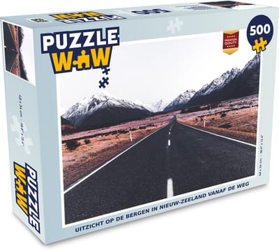 Puzzel Uitzicht op de bergen in Nieuw-Zeeland vanaf de weg - Legpuzzel - Puzzel 500 stukjes