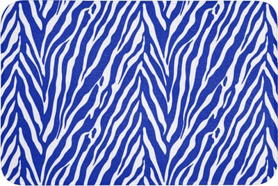 Badmat 90x60 cm - Antislip - Zebra - Patroon - Kobalt - Blauw - Badmatten voor badkamer - Badkamermat - Douchemat - Badkamer mat