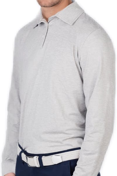 Func Factory mannen Longsleeve Polo James lichtgrijs melange maat M