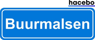 Hacebo - Plaatsnaam Sticker - 29x10 CM - Buurmalsen sticker - Verkeersborden sticker - grappige cadeaus - Buurmalsen