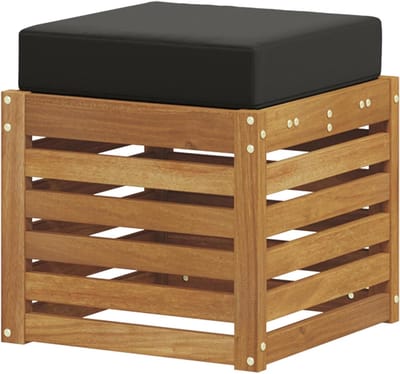 Modulaire hoekbank - Buitenmeubel - Terras Zitten - Massief acaciahout - 43 x 43 x 37 cm - Naturel zwart