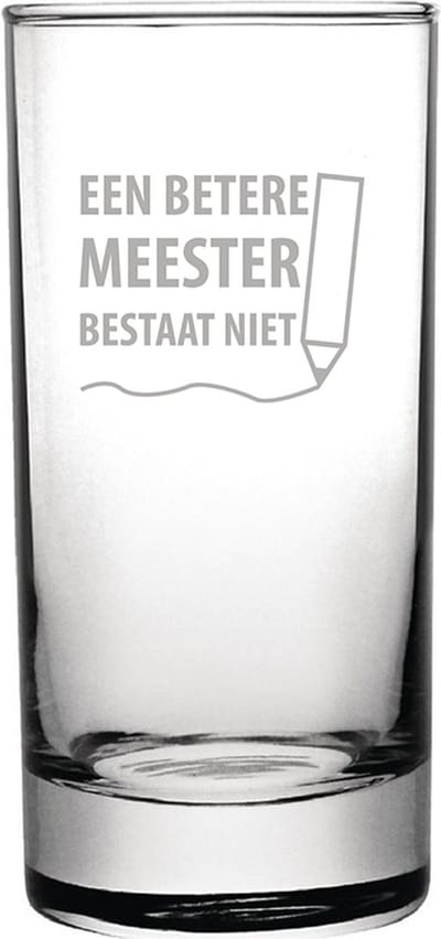 Gegraveerde longdrinkglas 28,5cl een betere meester bestaat niet
