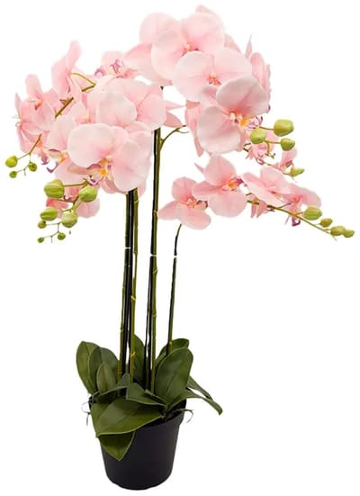 Orchidee Kunstplant 6-tak 88 cm - Roze