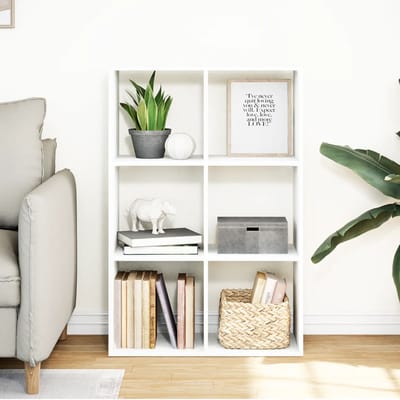 vidaXL - Kamerscherm - / - boekenkast - 69,5x29x103,5 - cm - bewerkt - hout - wit