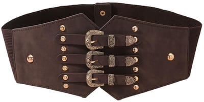 Dailygoods- Waspie Damesriem - Brede Elastische Riem - Vintage Corsetstijl - Halloween/Cosplay - Leer - 68 x 10 cm - Corset