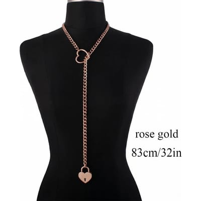 Hartslot Slipketting Ketting Liefdeskettingen Choker Hangslot Halsband Voor Vrouwen Koppels Ketting Sieraden Cadeau black