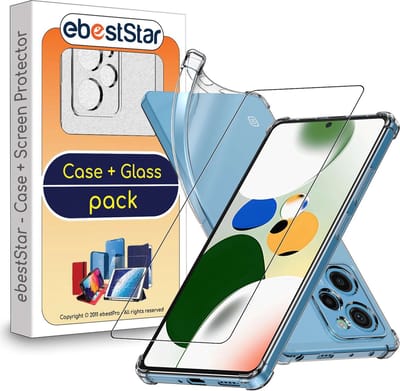 ebestStar - Hoes geschikt voor Xiaomi Poco X5 Pro 5G, Silicone Slim Cover Case, Versterkte Hoeken en Randen hoesje, Transparant + Gehard Glas
