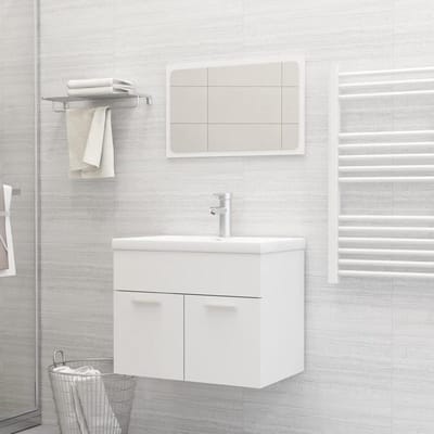 Badkamermeubelset - Wastafelmeubel Kast - Opgeruimd Huis - Met Spiegel - 69 cm Breed - Wit
