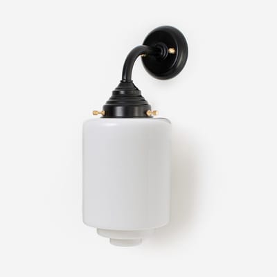 Buitenlamp - Wandlamp Getrapte Cilinder Medium Ø 15 Curve Zwart - Art Deco Trade