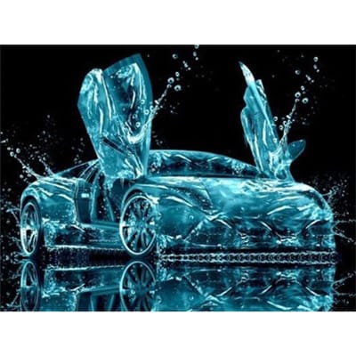 DIY 5D Diamond schilderij sportwagen kruissteek kristal diamant sets onvoltooide diamant mozaïek borduurwerk auto 20X30CM blue