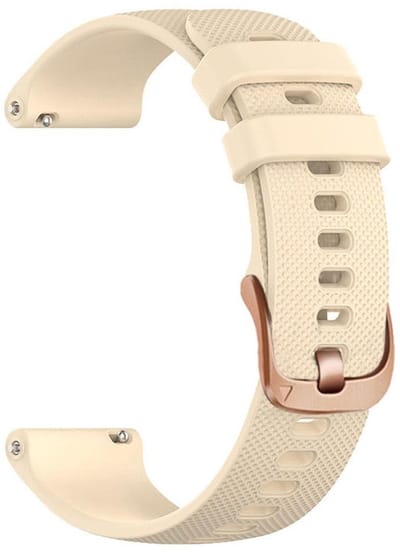 Siliconen bandje - geschikt voor Garmin Venu (2 Plus) / Venu SQ (2) / Vivomove (Style - Sport) / Vivoactive 3 / 5 / 6 / Forerunner 55 / 165 / 245 / 645 / 570 - 42mm - beige