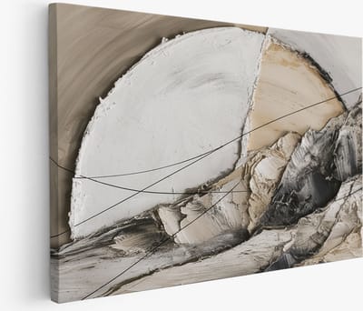 Saammp Muurcirkel Hout - Impressionistisch Bloemen Boeket - Natuur - Abstract - Ø 90 - Wandcirkel - Wanddecoratie Cirkel - Muurdecoratie Woonkamer - Kantoor Decoratie