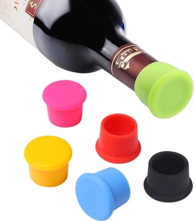 carmdering- Flesdoppen - Flesafsluiters - Silicone Deksels - Herbruikbare Bescherming - Insectenwerende Afdichting - Voedselkwaliteit Silicone - Multikleuren Design - Voor Binnen En Buiten Gebruik - 6 Stuks