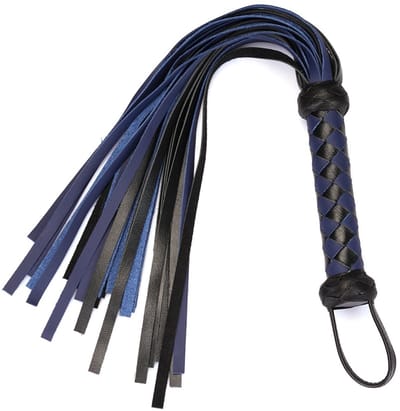 Liebe Seele - Cerulean Dominion - Exclusieve Lederen Flogger - Zwart/Donkerblauw