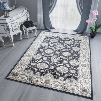 Tapiso Dubai Vloerkleed Antraciet Oriental Oosters Tapijten Maat- 140x200
