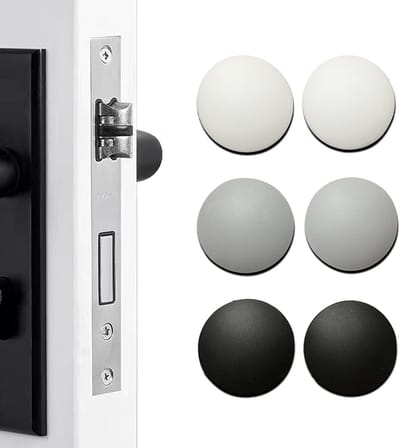 Deurstoppers Muurbeschermer - Deur bumper geluiddemper - Muren beschermen - Zelfklevend siliconen materiaal - 6 stuks - Wit grijs zwart