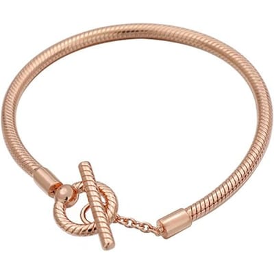 S925 Zilveren Armband 1:1 Nieuwe T-vormige Gesp Slangenbotketting DIY Basis Sieraden 21cm beige